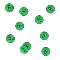 Boutons ronds vert vif 11 mm características