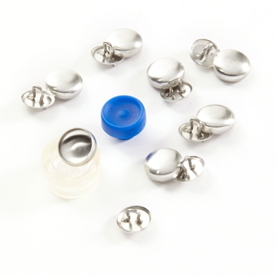 Bouton à recouvrir métal argent