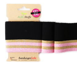 Poignet bord-côte bio cuff me Glam noir - Albstoffe precio