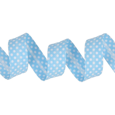 Biais à pois bleu ciel 20 mm