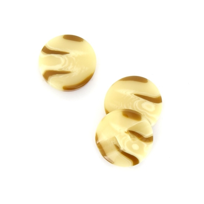 Boutons marbrés créme et marron 22mm