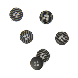 Boutons striés 2 trous noir 14 mm en oferta