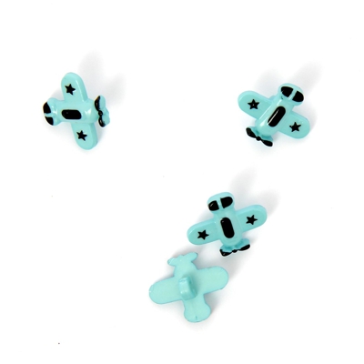 Boutons forme avion bleu 18mm