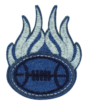 Écusson ballon baseball flammes