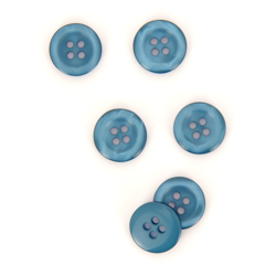 Boutons contours galbés bleu gris 15 mm características