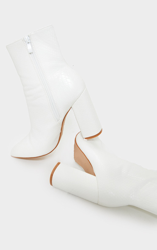 Bottines effet peau de serpent nude, Blanc precio