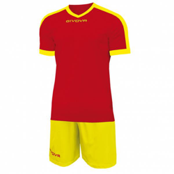 Givova Kit Revolution Maillot de football avec Short rouge jaune en oferta
