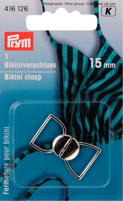 Clips pour bikinis et ceintures, 15mm, argenté