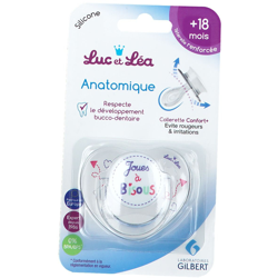 Gilbert Luc et Léa Sucette symétrique Joues à bisous +18 mois avec anneau precio
