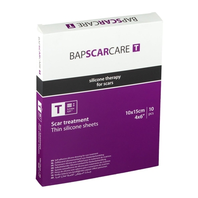 BAP Scar Care T Pansement Silicone Cicatrice Transparent 10 x 15 cm