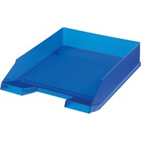 10493716 bac de rangement de bureau Plastique Bleu, Translucide, Bac à courrier