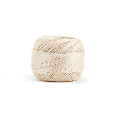 Fils de coton perlé à broder - Blanc à beige