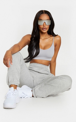 Shape - Jogging gris à taille haute et poches, Gris