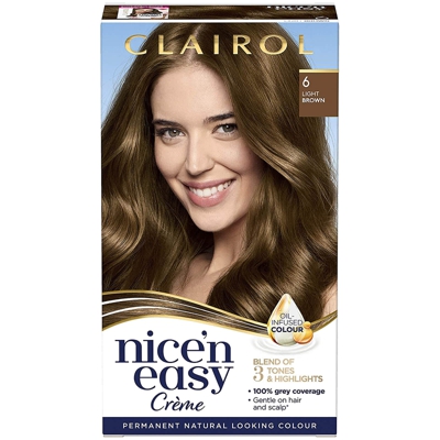 Clairol Nice' n Easy Crème Natural Looking Oil Infused Permanent Hair Dye 177ml (Various Shades) - 6 Light Brown
