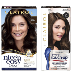 Clairol Nice' n Easy Permanent Hair Dye and Root Touch up Duo (Various Shades) - 4 Dark Brown en oferta