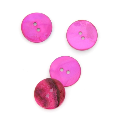 Boutons nacrés rose foncé 20 mm