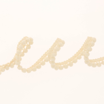 Galon mini pompons écru