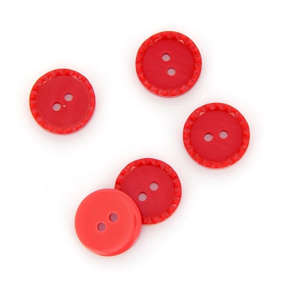 Boutons à bords pointillés rouge 18 mm