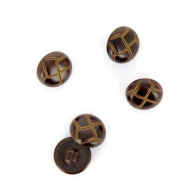 Boutons effet cuir marron 15 mm