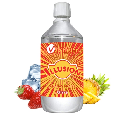 E liquide Illusion-  1 l  - 50/50 PG/VG - 1 000 ML - Ananas Fraise fraîche