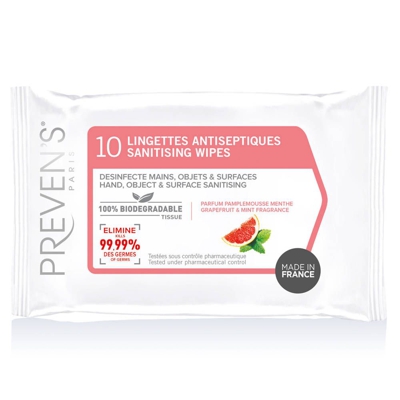 Preven's Lingettes Antiseptiques Pamplemouse Menthe