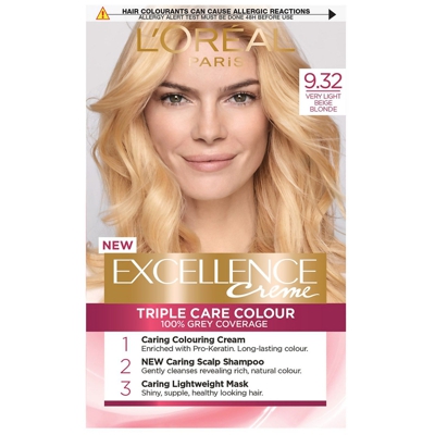 L'Oréal Paris Excellence Crème Permanent Hair Dye (Various Shades) - 9.32 Very Light Beige Blonde