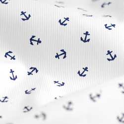 Tissu coton piqué ancres bleu marine precio