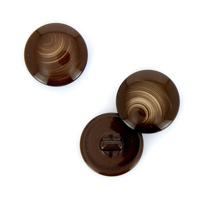 Boutons ronds à queue marron 25 mm