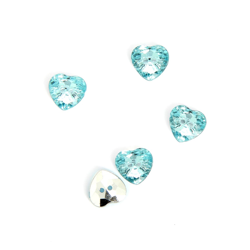 Boutons crystal coeur bleu turquoise 11 mm características