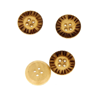 Boutons fantaisie en bois 20 mm