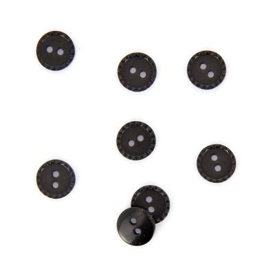Boutons à bords pointillés noir 11 mm