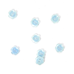 Boutons forme petite fleur bleu clair 10 mm características