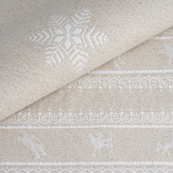 Tissu piqué coton lin beige en oferta