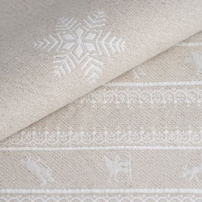 Tissu piqué coton lin beige