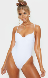 Maillot de bain basique blanc à armatures, Blanc en oferta