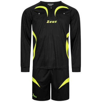 Zeus Hommes Arbitre Ensemble Maillot avec short Noir