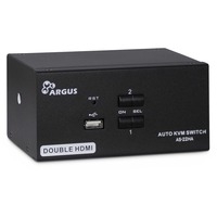 AS-22HA HDMI commutateur écran, clavier et souris Noir, Commutateur KVM