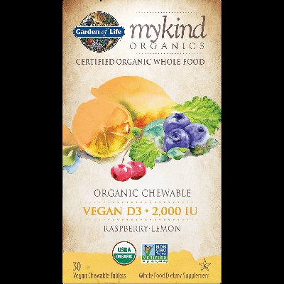 mykind Organics Vitamine D3 - Citron et Framboise - 30 Comprimés à Croquer