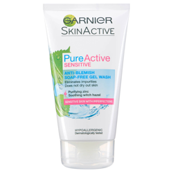 Garnier Pure Active Anti Blemish Soap Free Gel Wash Sensitive Skin 150ml precio
