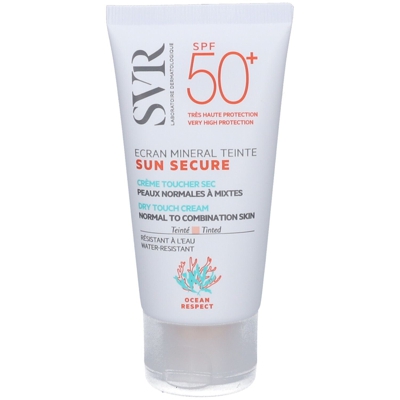 SVR SUN Secure Écran Minéral Teinté Crème Toucher Sec Peaux Normales à Mixtes Spf50+