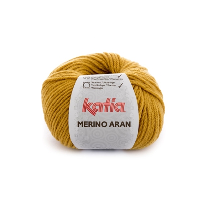 Pelote de laine Katia Merino Aran jaune moutarde