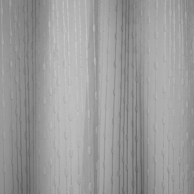 Tissu voile lin brodé lignes