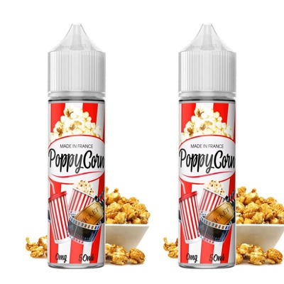 Pack 100 ml ( 2 x 50 ml ) e-liquide PoppyCorn - 50/50 PG/VG Vapfusion