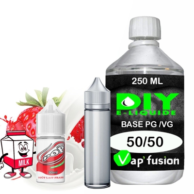 Pack e-liquide DIY Facile POP arôme concentré - Base PG/VG 250ML + Flacon vide 50 ml
