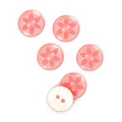 Boutons fleur 2 trous rose 16mm precio