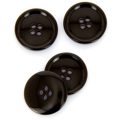 Boutons ronds 4 trous marron 28 mm