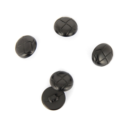 Boutons effet cuir noir 15 mm