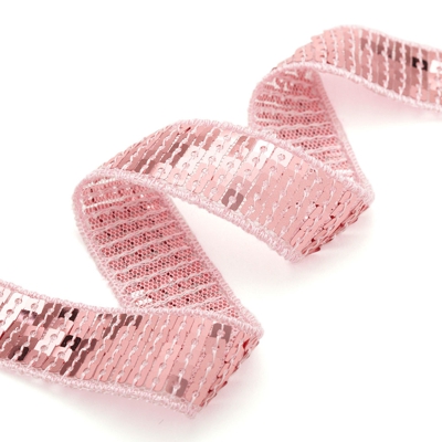 Ruban à sequins carrés - Rose clair