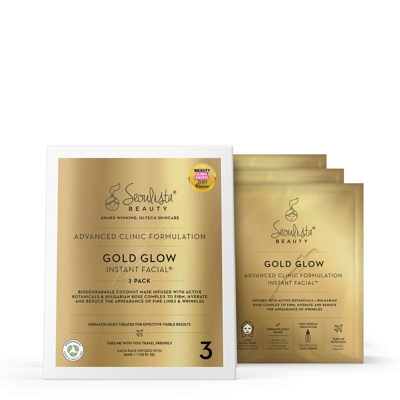Seoulista Beauty Gold Glow Instant Facial Pack (Pack of 3)