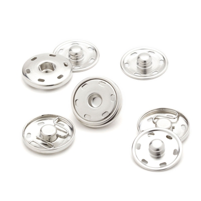 Boutons pression argent 25 mm